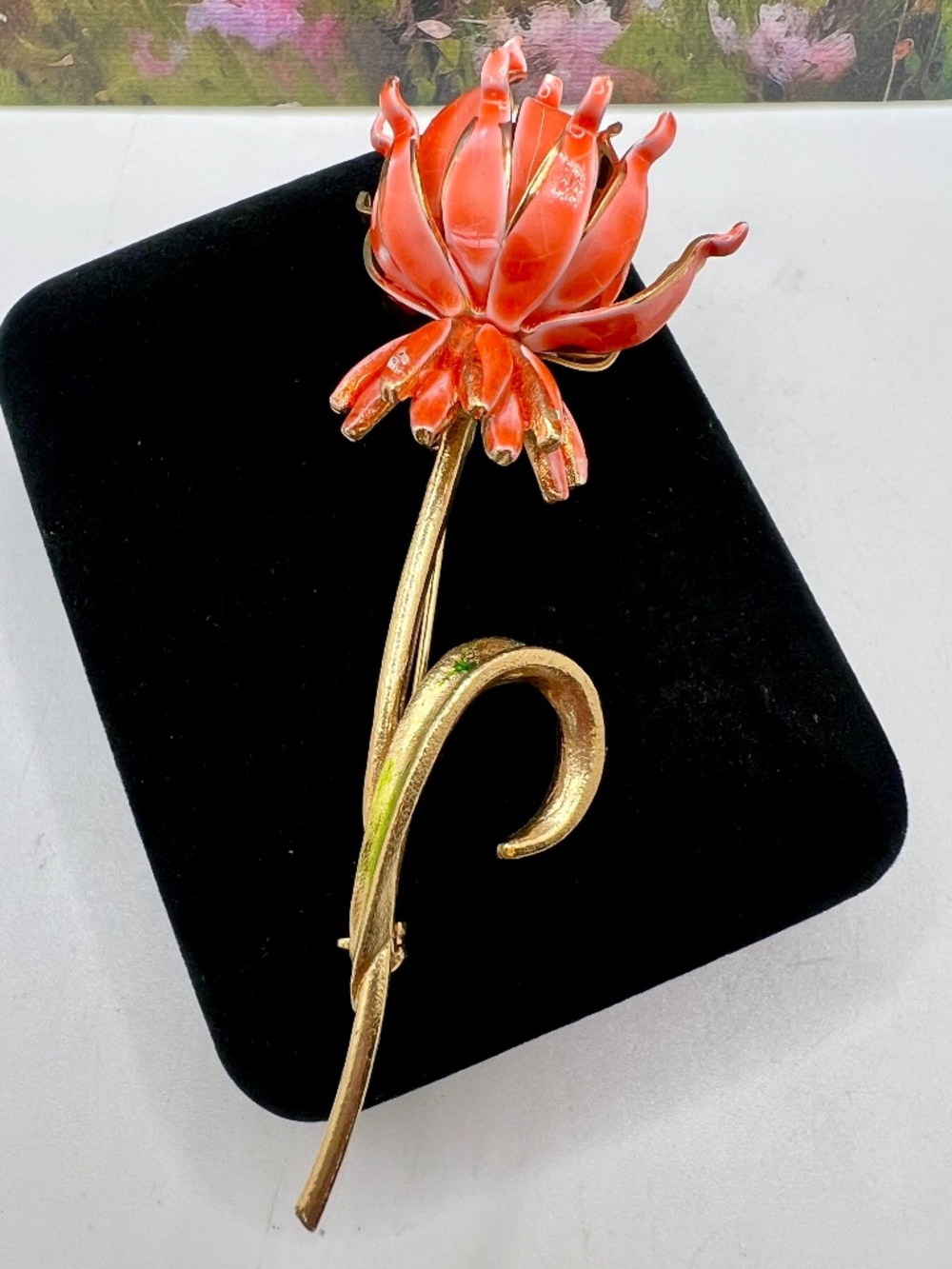 Vintage Peony Brooch